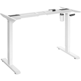 SONGMICS Schreibtisch, Computertisch Tischgestell höhenverstellbar elektrisch weiß 147 cm x 71 cm - 112 cm x 60 cm