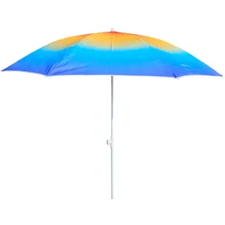 Sonnenschirm Strandschirm Strand Reise Stabil UV Schutz UPF 50+ bunt blau gelb 155 cm inkl Tragetasche