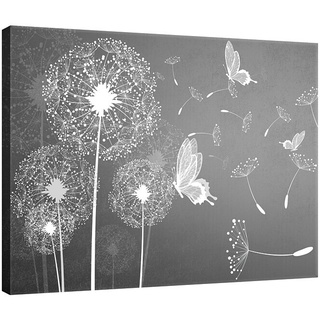 Leinwandbild  (Pusteblume & Schmetterling, 100 x 75 cm)