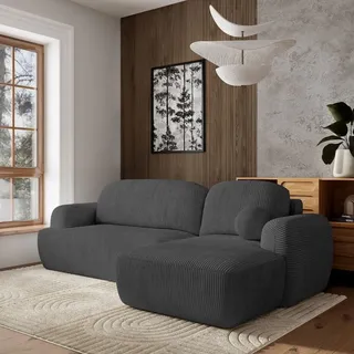 masseno Eckcouch Polyester mit Schlaffunktion L-Form 2-Sitzer Grau