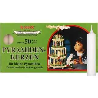 KNOX Adventskerze 2 x KNOX - Pyramidenkerzen 14/70 - WEISS - 50er Packung