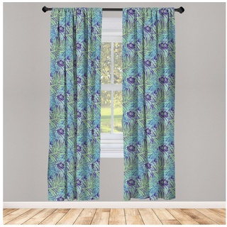 Gardine »Vorhang für Wohnzimmer Schlafzimmer Dekor«, Abakuhaus, Microfaser, Botanisch Sommer-Dschungel blau|lila 150 cm x 245 cm