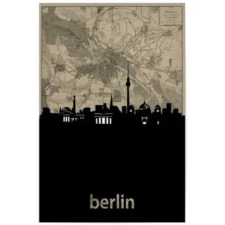 artboxONE Poster 45x30 cm Städte Berlin Skyline map - Bild Berlin Berlin Berlin Skyline