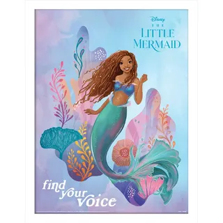 Pyramid International Disney Die kleine Meerjungfrau Poster im Rahmen (Find Your Voice), gerahmtes Wandbild für Wohnzimmer, 30 x 40 cm