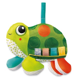 Chicco Molly, die Schildkröte, weiches und buntes Stoffspielzeug, Verschiedene Stoffe zur Förderung der taktilen Fähigkeiten, mit Klettverschluss, waschmaschinenfest, Kinderspielzeug 0-18 Monate