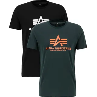 Alpha Industries Basic Kurzarm-T-Shirt 2 Einheiten Black / Dark Petrol S