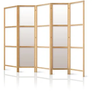 murando - Paravent Innen Raumteiler Holz Japan 225x172 cm 5-teilig Japanische Trennwand Raumtrenner Room Divider Mobiler Sichtschutz Spanische Wand Raum Abtrennung p-A-0009-z-c