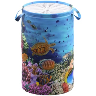 Wäschekorb SANILO "Ocean" Wäschesammler Gr. H: 55 cm, bunt Aufbewahrung Ordnung 60 Liter, faltbar, mit Sichtschutz