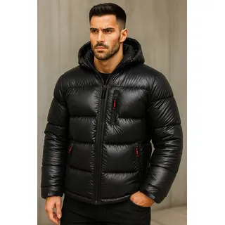RMK Winterjacke Herren Invierno Bomberjacke Outdoorjacke Puffer Glanz Männer Jacke schwarz XL-XXL
