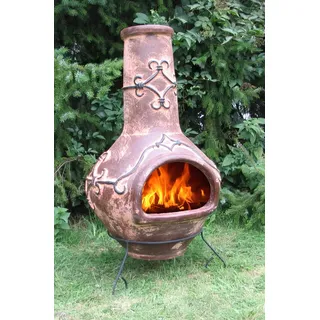 eindrucksvoller großer Aztekenofen aus Mexiko - Gartenkamin - Terrassenofen
