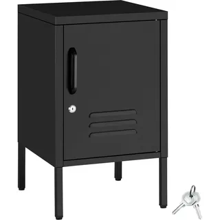 Tectake Nachtschrank Baker 35 x 42,5 x 60,5 cm Schwarz