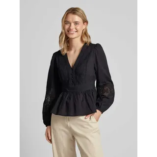 Bluse mit V-Ausschnitt Modell 'JAMILLA', Black, S