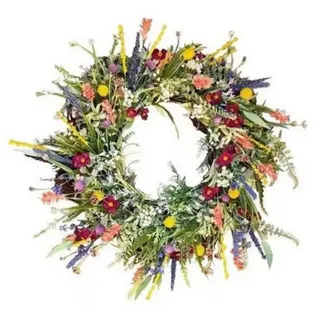 Künstliche Zimmerpflanze Dekokranz Türkranz Frühling, künstliche Wildblumen-Girlande dekorative, Fivejoy, 35-40cm Ø 40 cm