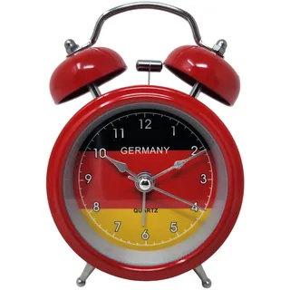 Starlet24 Glockenwecker Deutschland Motiv Uhr Wecker Tischuhr rot