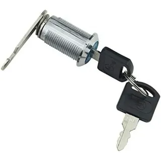 Nockenschloss Mit Riegelsperre Für Schubladen Und 2 Schlüssel Für Briefkasten, Schublade, Schrank, Sideboard, Silber (30 Mm)