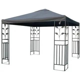 Lex Metallpavillon 3x3 m Pavillon Pergola Gartenpavillon Partyzelt Festzelt stabil dunkelgrau : Dunkelgrau