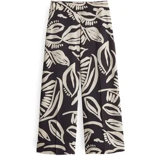 OPUS Damen Culotte | Culotte Misha Tropical Wide im Allover Print Midnight Brown, 34 - 34W