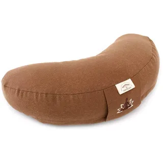 sei Design Halbmond Yogakissen Meditationskissen Yoga Kissen mit Buchweizenschalen-Füllung Yoga Block Bodenkissen groß Meditation Sitzkissen 46x25x10 Beige