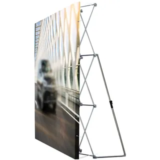 YKMYXZ, Einziehbarer Messe-Display-Hintergrund, Aluminium-Pop-Up-Bannerständer, nur Hardware(2.3m(7.5ft) Hx3.8m(12.5ft) L)