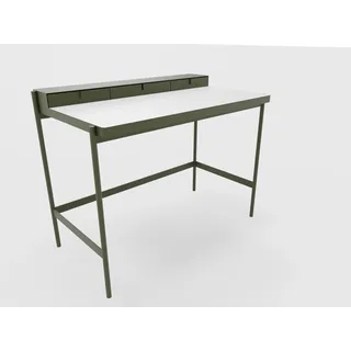 PS 20 Sekretär/Schminktisch Olivgrün (RAL 6003) Laminat Weiß
