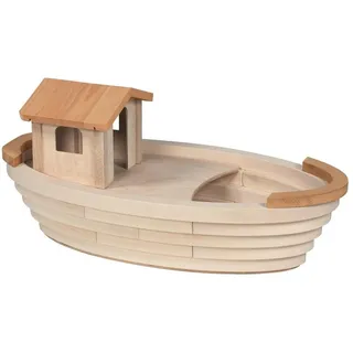 Holztiger Spielwelt Holzspielzeug Arche Noah, mit abnehmbarer Kajüte, für Kinder ab 3 Jahren