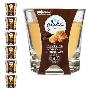 glade Duftkerzen Honey und Chocolate, im Glas, 129g, 6 Stück