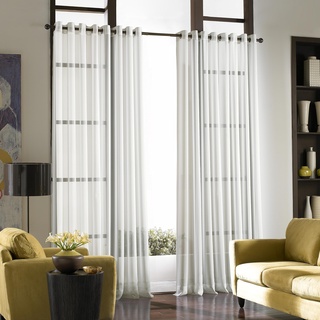 Curtainworks SOHO Voile Sheer Tülle Panel, Winter-Weiß, 59 by 95 Inches