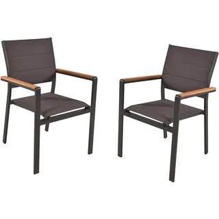 Garden Pleasure Stapelstuhl Davina 58 x 57 x 86 cm braun/grau 2 St.