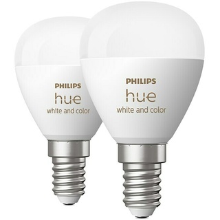 Philips Hue LED-Lampe White & Color Ambiance Tropfen  (E14, 470 lm, 5,1 W, RGBW, 2 Stk.)