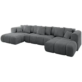altdecor Wohnlandschaft, CLOUD-U-v1 405x185x90 Dunkelgrau Cord