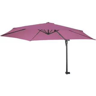 Mendler Wandschirm Casoria-AM, Ampelschirm Balkonschirm Sonnenschirm, 3m neigbar, Polyester Alu/Stahl 9kg - lavendel-rot - 163 x 300 x 280 cm