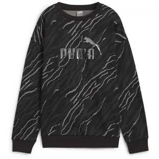 Puma Essentials+ Animal Print Fleece Crew Sweatshirt Damen 01 black M