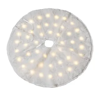 MARELIDA Weihnachtsbaumdecke LED Weihnachtsbaumteppich Plüsch Baumrock Tannenbaumdecke D: 90cm weiß