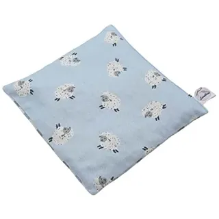 Kirschkernkissen Mikrowelle 20 x 20cm Wärmekissen Rücken Hell Blau Schäfchen Weiß Nacken Schulter Wärmekompresse Körnerkissen Kinder Erwachsene Massagekissen Kältekissen Gross Landhuis handmade