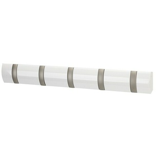 Umbra Garderobenleiste Flip  (L x B x H: 51 x 2,5 x 7,6 cm, Anzahl Haken: 5 Stk., Weiß)