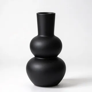 Tenforie Blumenvase aus Keramik für Dekoration, Blumenvase für Heimdekoration, Wohnzimmer, Zuhause, Büro, Tafelaufsatz, Tisch und Hochzeit, schwarz