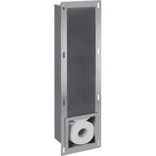 Saqu Essential Unterputz Toilettenpapierhalter - Versteckter Vorrat - Platz für 6 Toilettenpapierrollen - Edelstahl - 72x19,5 cm - Klopapierhalter