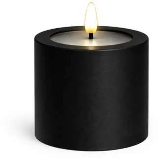 ReWu LED Kerze Deluxe Homeart Outdoor, Schwarz | Kunststoff Kein Echtwachs, Realistische Flamme, Warmweißes Licht, Hitzebeständig für Aussenbereich