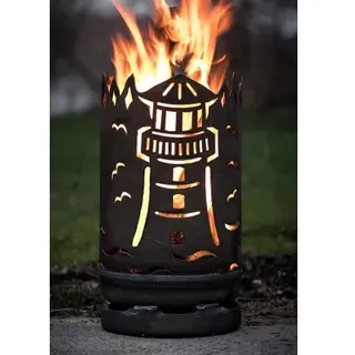 Feuertonne Leuchtturm mit Schiff Feuerstelle Feuersäule Feuerschale