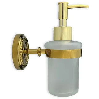 Belle Arti Seifenspender Seifenspender Messing Verona, (Halterung aus Messing, Pumpspender, 2er SET), Pumpspender Flüssigseifenspender Spender Bad gold nachfüllbar rostfrei goldfarben