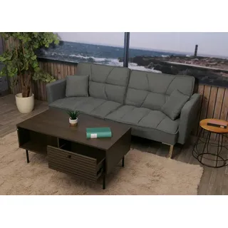 Mendler Couchtisch HWC-N78, Wohnzimmertisch Sofatisch, skandinavischer Stil Metall Holz Melamin MVG 45x100x50cm ~ dunkelbraun