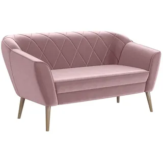 MEBLINI Mini Sofa 2-Sitzer für Wohnzimmer - Mini Lounge für Zwei Personen - Küchensofa - Sofa Klein - Gisela - 2 - Rosa Samt