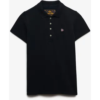 Poloshirt SUPERDRY "HERITAGE SLIM FIT POLO", Damen, Gr. S, eclipse navy, Single Jersey, Obermaterial: 97% Baumwolle, 3% Elasthan, unifarben, skinny fit normal, Shirts, mit klassischem Polokragen, aus Baumwollmischung, in Single Jersey