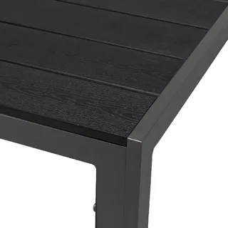 Mojawo Gartentisch Esstisch Aluminium anthrazit / schwarz 125x70cm