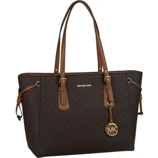 Michael Kors Handtasche Voyager Medium MF TZ Tote MK Signature Shopper Braun Damen