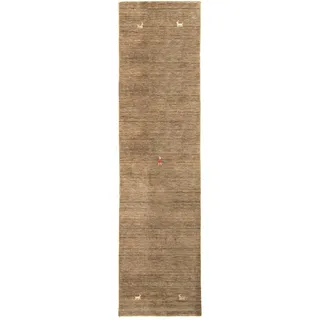 Läufer MORGENLAND "GABBEH SAHARA" Teppiche Gr. B/L: 80 cm x 300 cm, 18 mm, 1 St., braun Teppichläufer Schurwolle, Uni Tiermotiv, Wohnzimmer