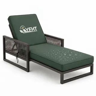 Custom Sonnenliegen Auflage Outdoor Wasserabweisend mit Logo Text Muster | Personalisierbare Gartenliege Liegestuhl Auflage mit Abnehmbarem Bezug, Rutschfestem Boden, Bindebändern und Tragegriff