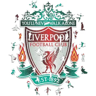 Iconic Puzzles, Liverpool Crest, 100% ökologisch nachhaltiges Holzpuzzle mit offizieller Lizenz, Größe S, 150 Teile
