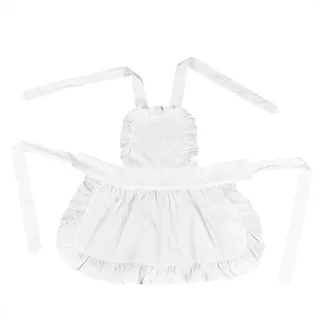 Dienstmädchen Rüschen Retro Schürze, Küche Kochschürze Kochen Putzen Küchenschürze Kostüme für Cosplay Party Geschenke Weiße - M