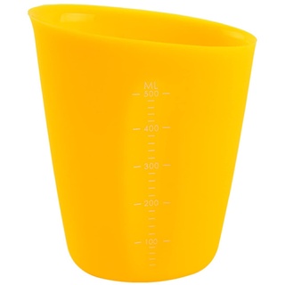 Juice Cup Home Kitchen Silikon-Messbecher Transparenter Messbecher zum Backen und Kochen Gelb 500ML 500 ml